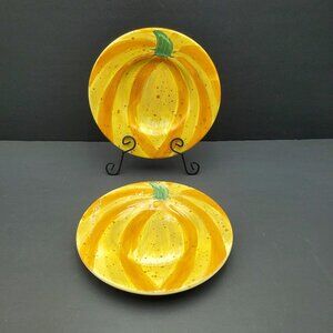 Pfaltzgraff Central Market Squash Salad Plates Pumpkin Dessert Plates